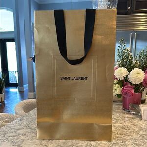 ✨ Gold Saint Laurent Shopping Bag - 12.5” x 20.5” x 6”